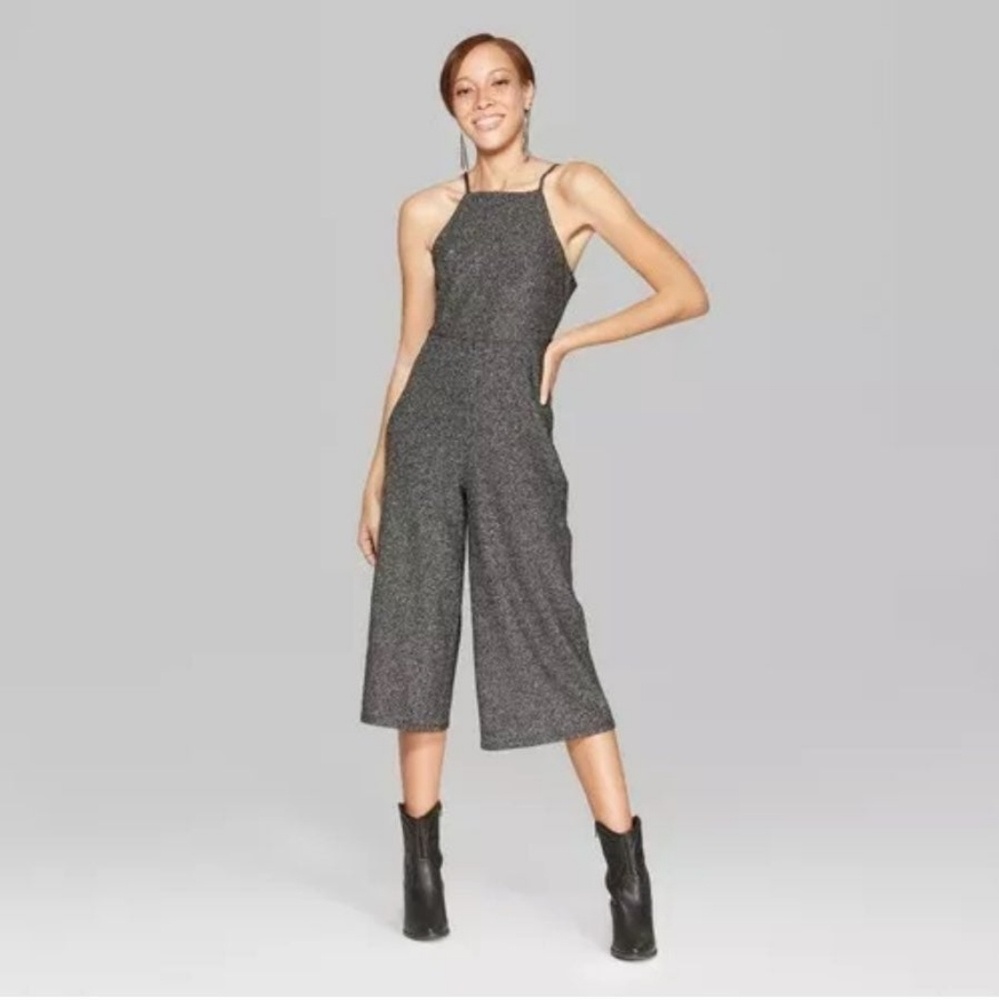 Solid black jumpsuit XXL